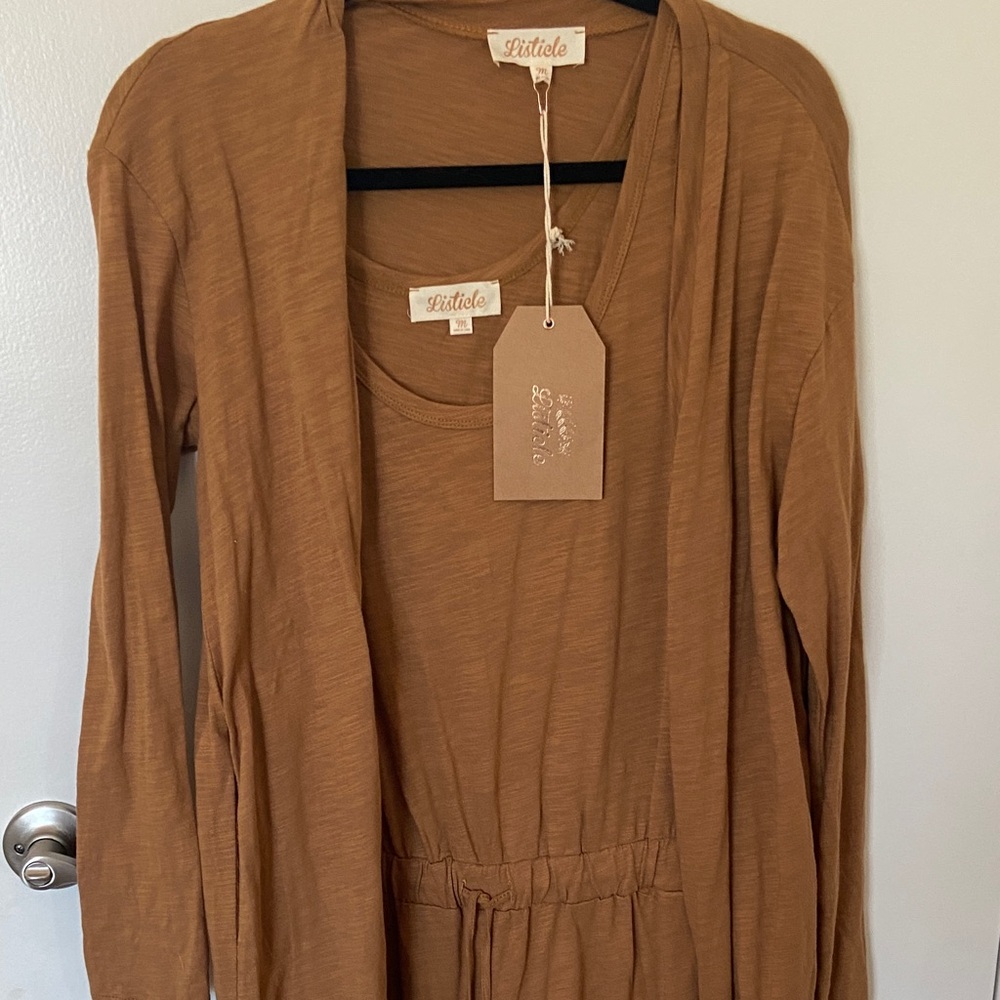 Listicle Tan jumpsuit set